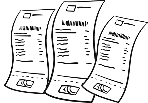 drei Kassenbons
