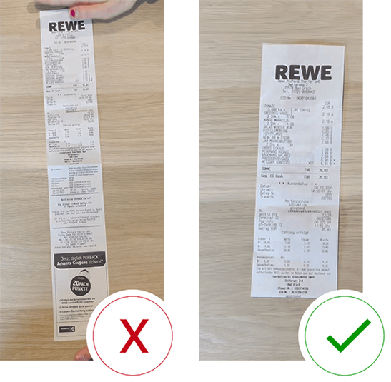 Photo: folding a receipt