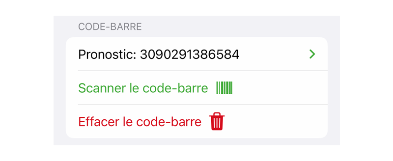 Captures d'écran d'un article scanné et deviné dans What's Left