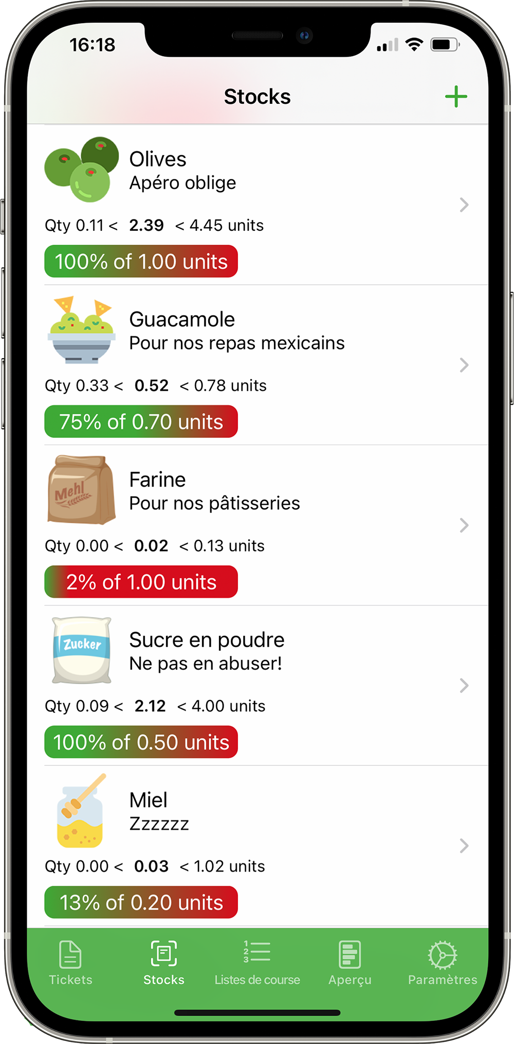 What's Left: Écran Inventaire Stocks